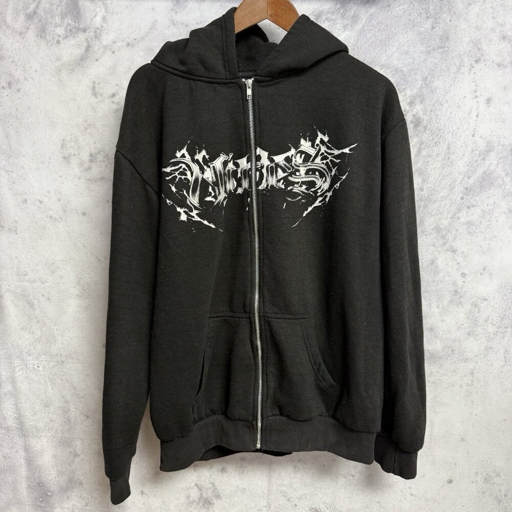 Human Vices Hoodie Sweatshirt Mens XL 25.5x27 Black Grunge Streetwear